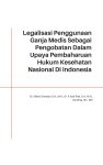 Legalisasi Penggunaan Ganja Medis Sebagai Pengobatan Dalam Upaya Pembaharuan Hukum Kesehatan Nasional Di Indonesia